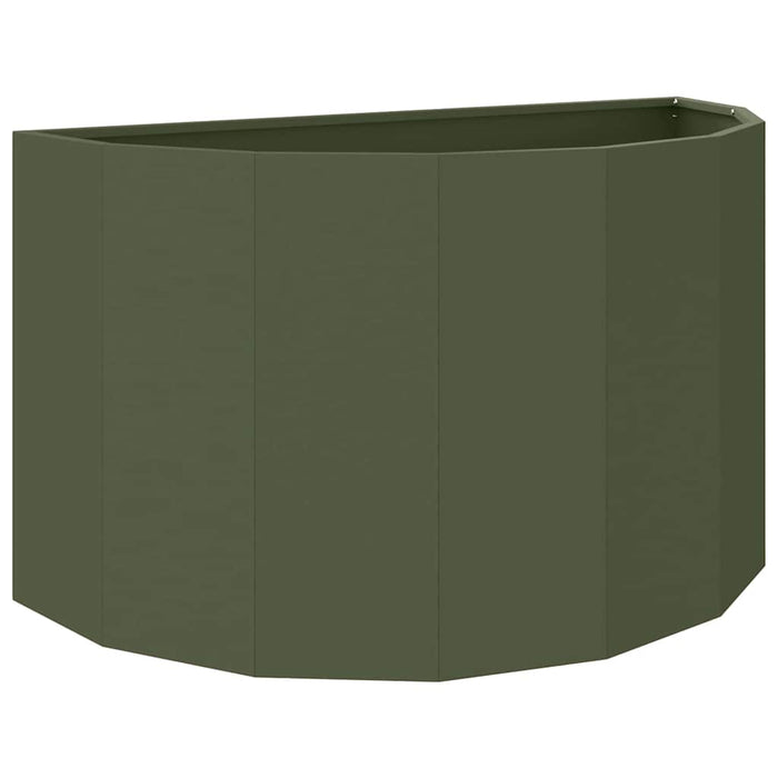 Fioriera-Vaso-Contenitore per Piante Verde oliva 90 x 45 x 50 cm Acciaio