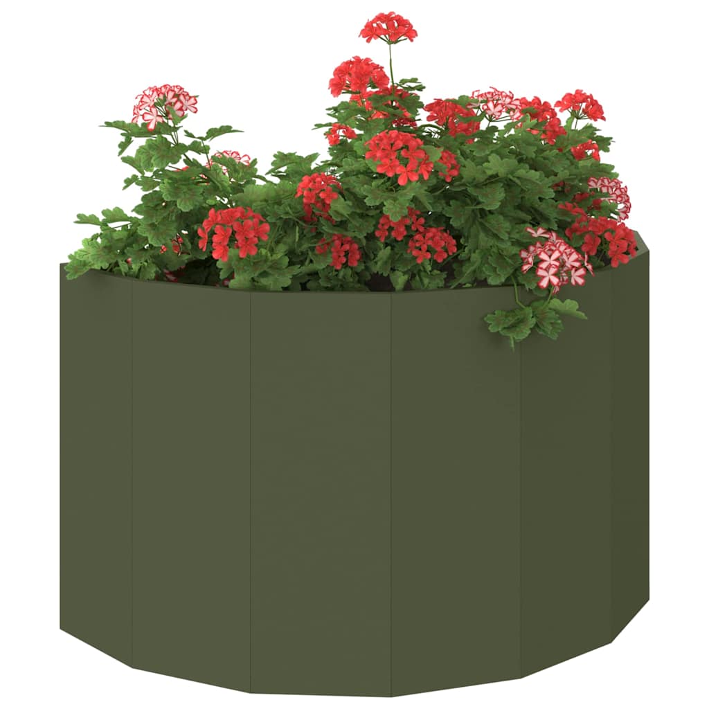 Fioriera-Vaso-Contenitore per Piante Verde oliva 90 x 45 x 50 cm Acciaio