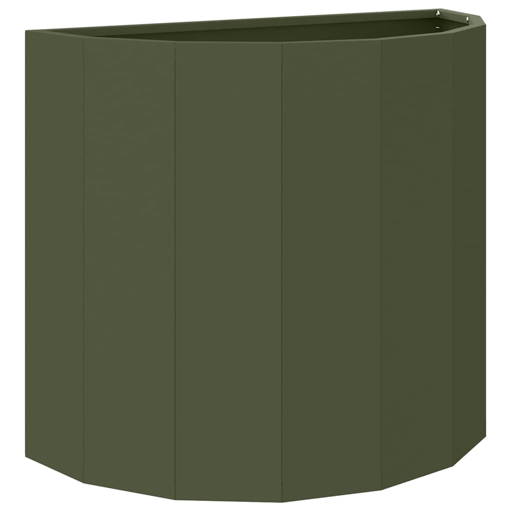 Fioriera-Vaso-Contenitore per Piante Verde oliva 60 x 30 x 50 cm Acciaio