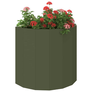 Fioriera-Vaso-Contenitore per Piante Verde oliva 60 x 30 x 50 cm Acciaio