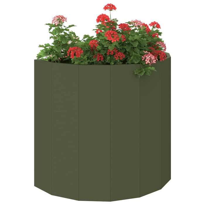 Fioriera-Vaso-Contenitore per Piante Verde oliva 60 x 30 x 50 cm Acciaio