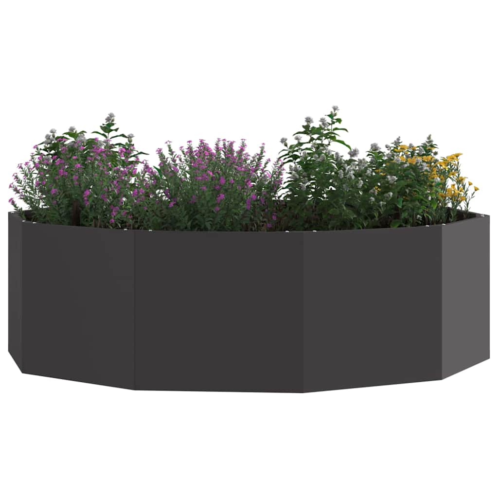 Fioriera-Vaso da Esterno-Contenitore per Piante Nero 120 x 120 x 35 cm Acciaio