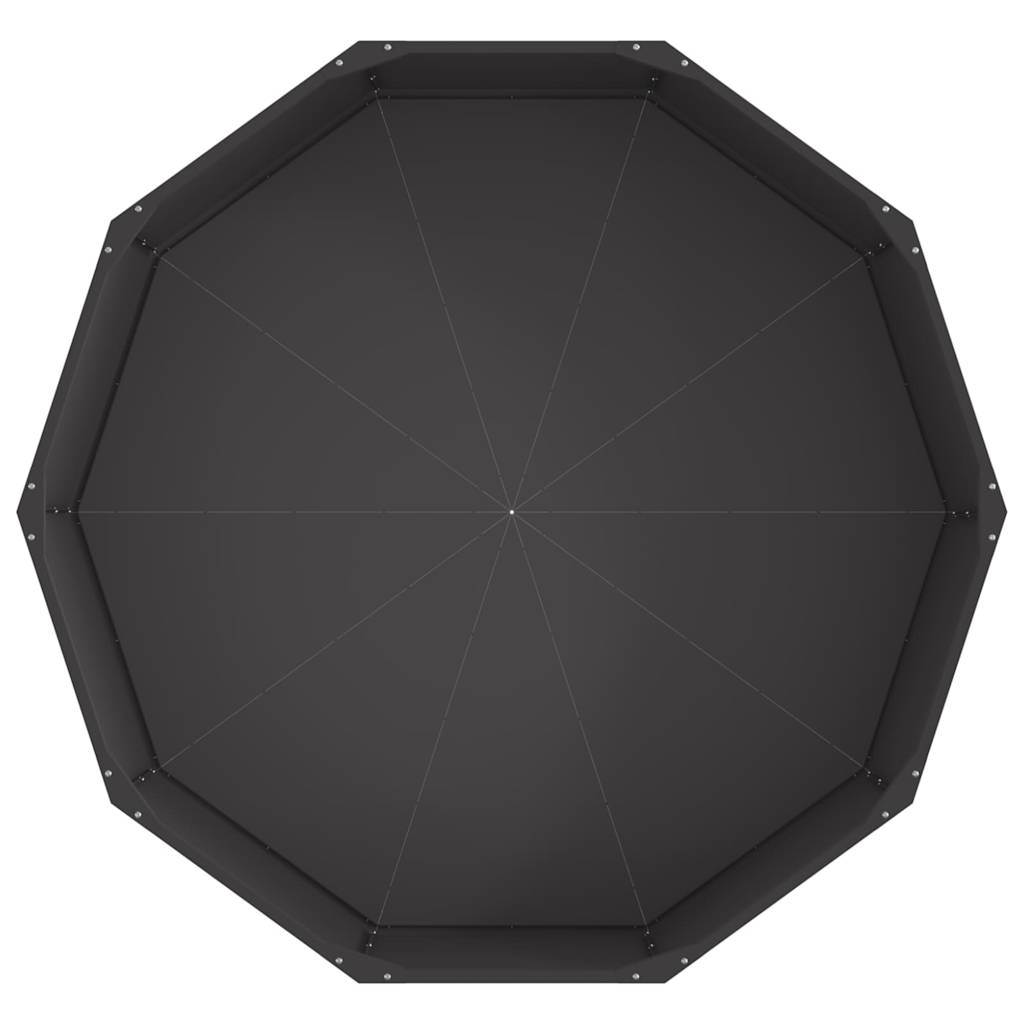 Fioriera-Vaso da Esterno-Contenitore per Piante Nero 120 x 120 x 35 cm Acciaio