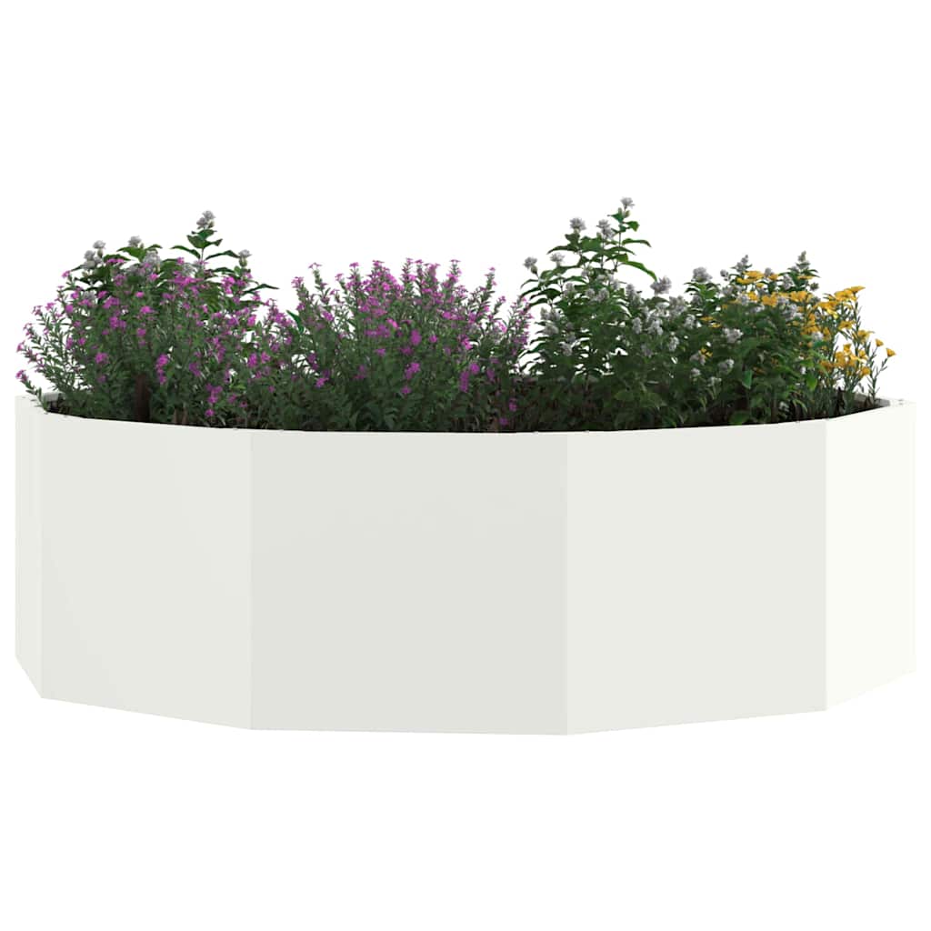 Fioriera-Vaso-Contenitore per Piante Bianco 120 x 120 x 35 cm Acciaio