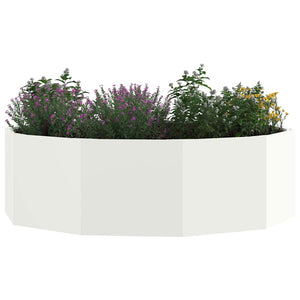 Fioriera-Vaso-Contenitore per Piante Bianco 120 x 120 x 35 cm Acciaio