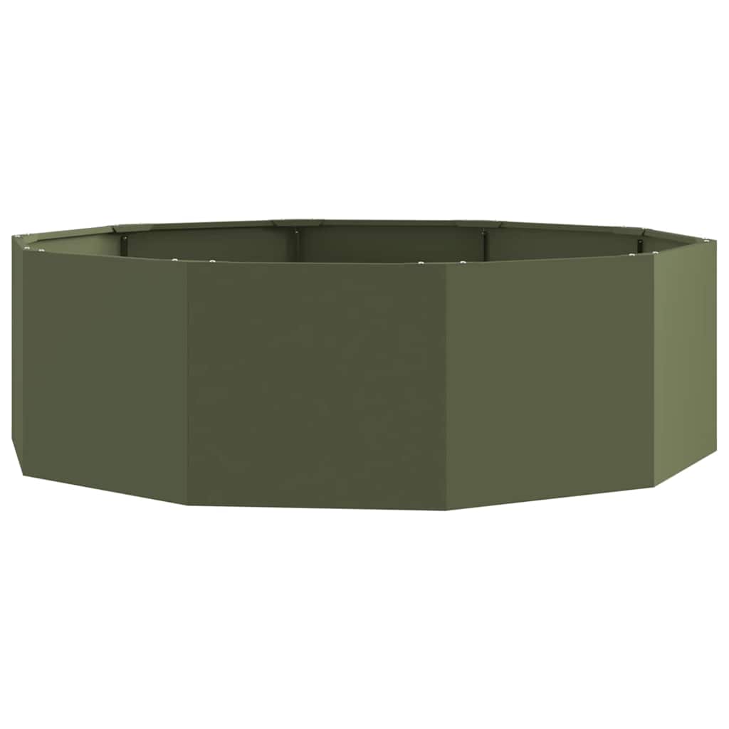 Fioriera-Vaso-Contenitore per Piante Verde oliva 120 x 120 x 35 cm Acciaio