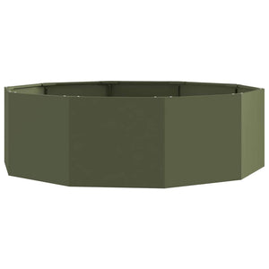Fioriera-Vaso-Contenitore per Piante Verde oliva 120 x 120 x 35 cm Acciaio