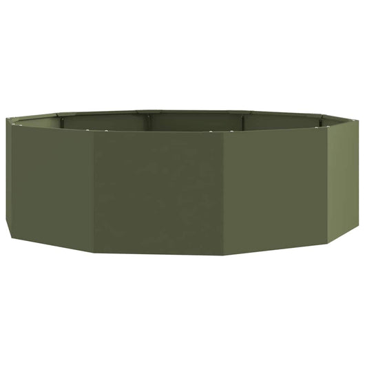 Fioriera-Vaso-Contenitore per Piante Verde oliva 120 x 120 x 35 cm Acciaio
