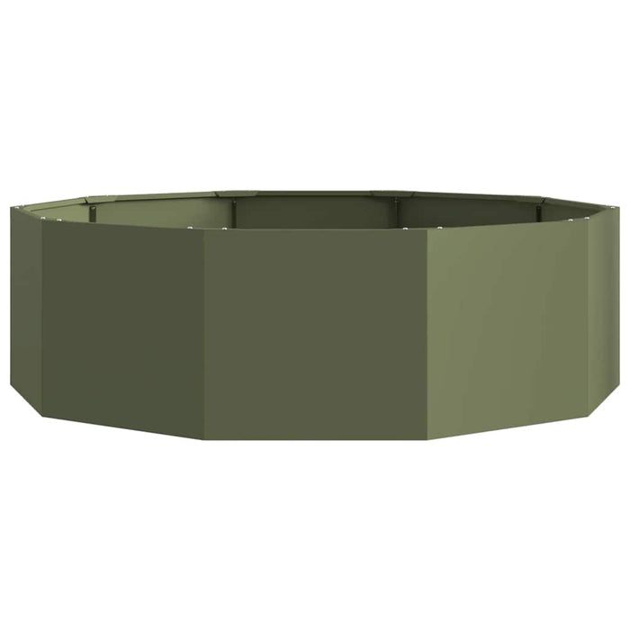 Fioriera-Vaso-Contenitore per Piante Verde oliva 120 x 120 x 35 cm Acciaio