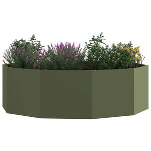Fioriera-Vaso-Contenitore per Piante Verde oliva 120 x 120 x 35 cm Acciaio