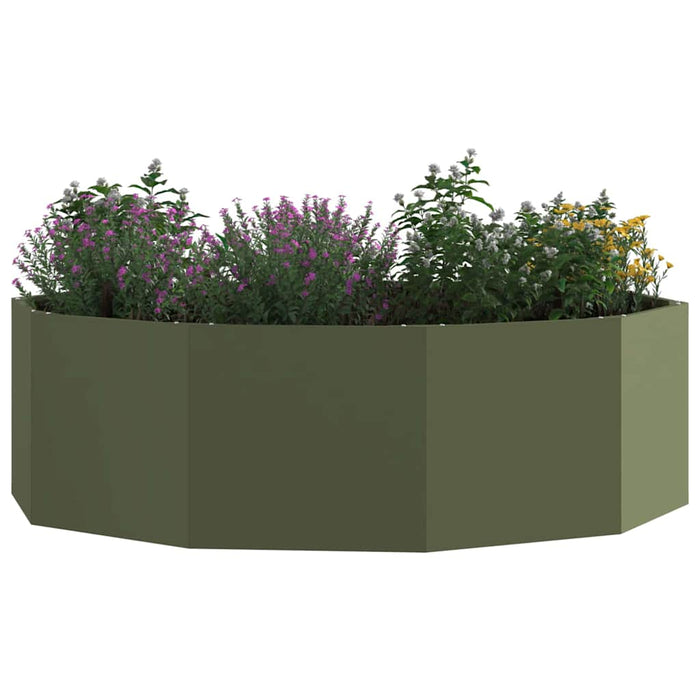 Fioriera-Vaso-Contenitore per Piante Verde oliva 120 x 120 x 35 cm Acciaio