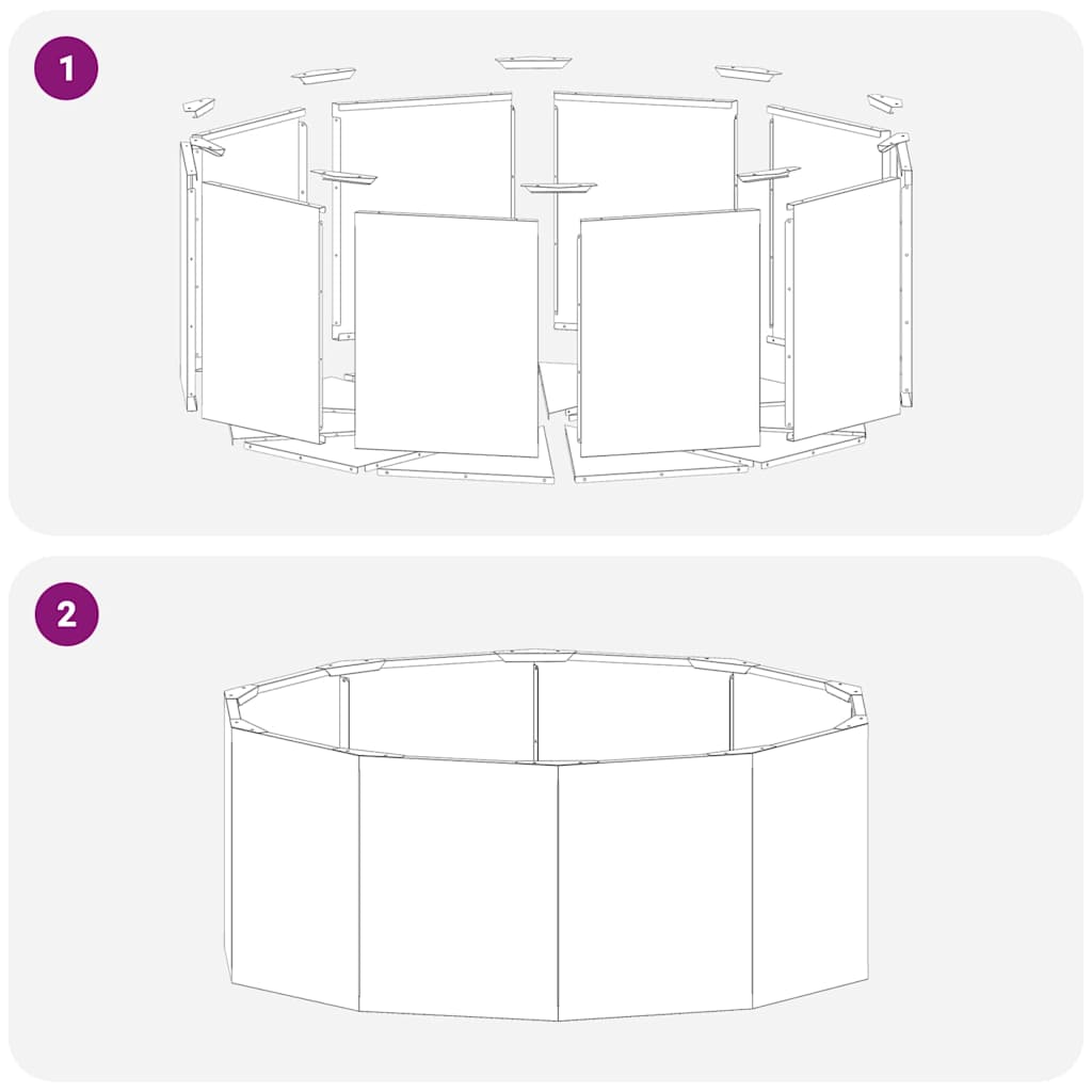 Fioriera-Vaso-Contenitore per Piante Antracite 90 x 90 x 35 cm Acciaio