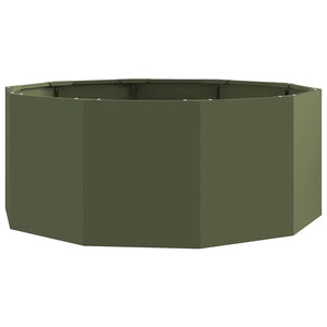 Fioriera-Vaso-Contenitore per Piante Verde oliva 90 x 90 x 35 cm Acciaio