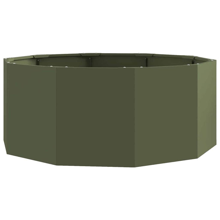 Fioriera-Vaso-Contenitore per Piante Verde oliva 90 x 90 x 35 cm Acciaio