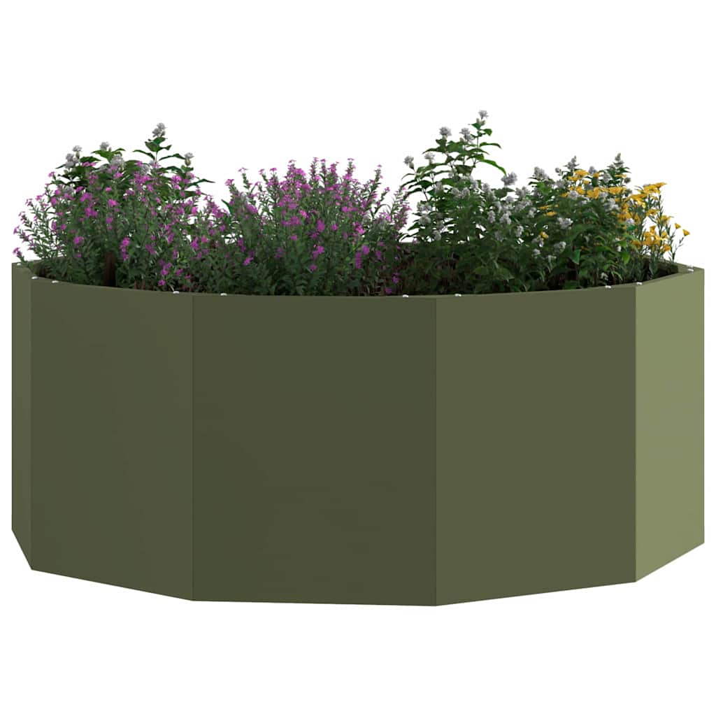 Fioriera-Vaso-Contenitore per Piante Verde oliva 90 x 90 x 35 cm Acciaio