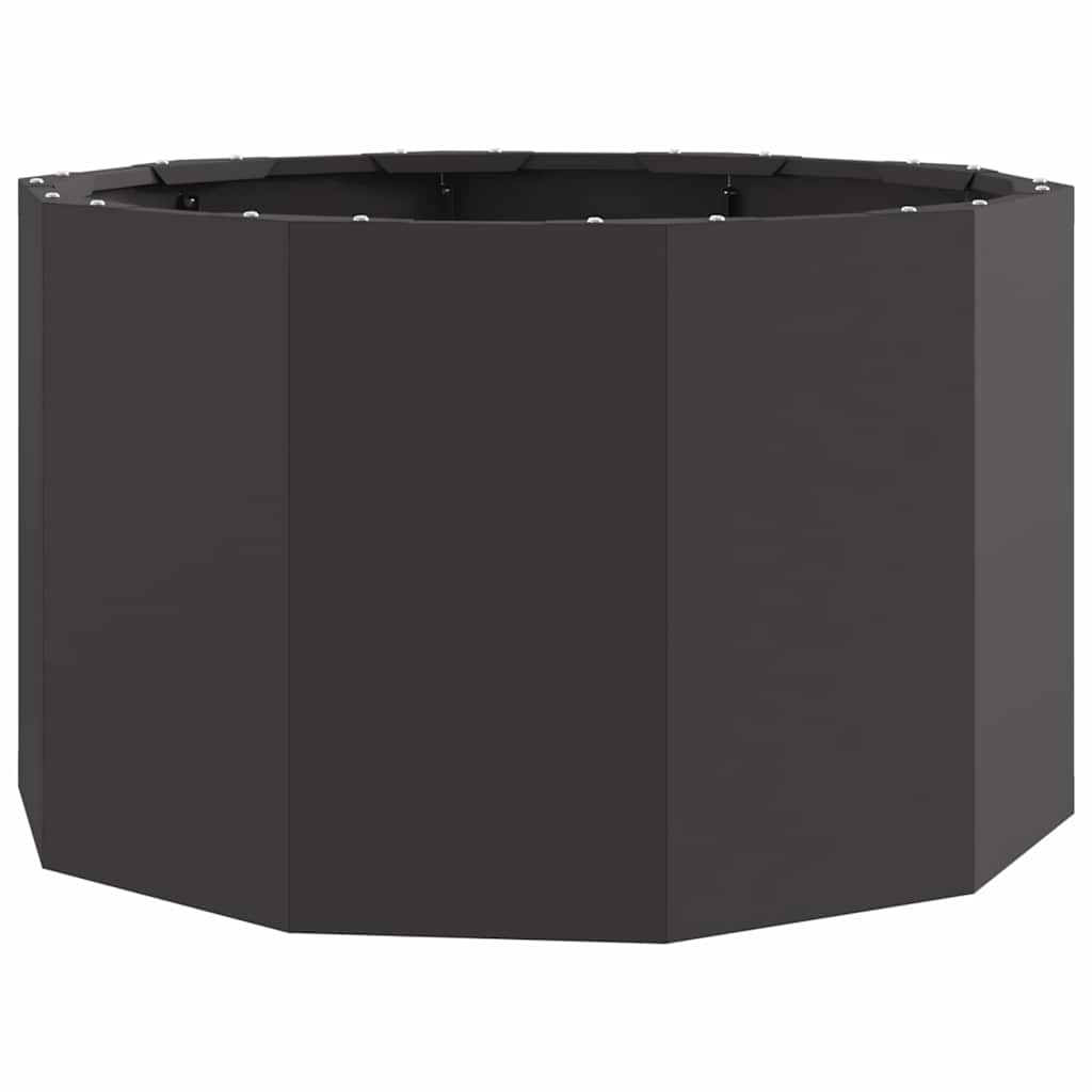 Fioriera-Vaso da Esterno-Contenitore per Piante Nero 60 x 60 x 35 cm Acciaio