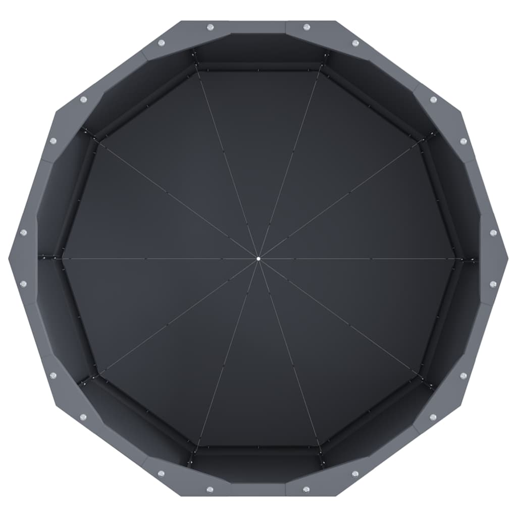 Fioriera-Vaso-Contenitore per Piante Antracite 60 x 60 x 35 cm Acciaio