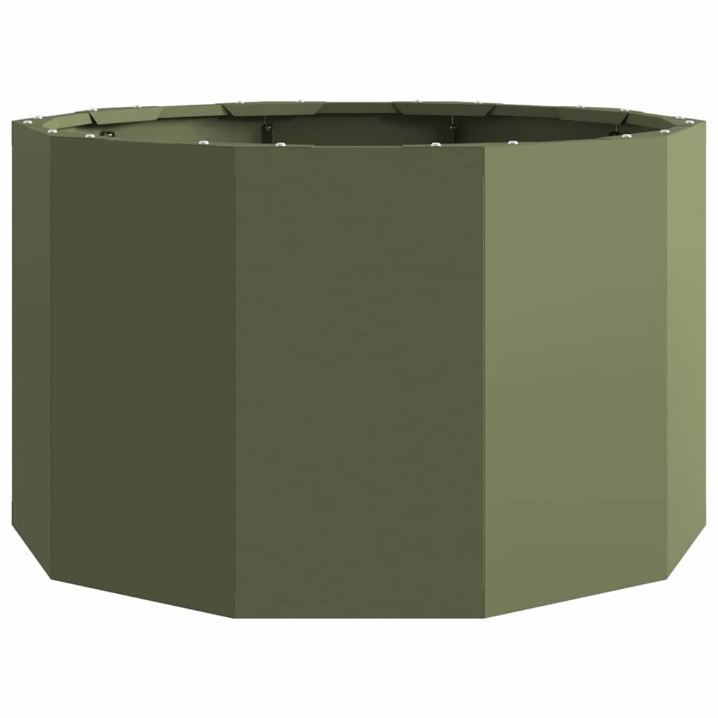 Fioriera-Vaso-Contenitore per Piante Verde oliva 60 x 60 x 35 cm Acciaio