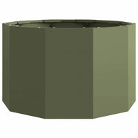 Fioriera-Vaso-Contenitore per Piante Verde oliva 60 x 60 x 35 cm Acciaio
