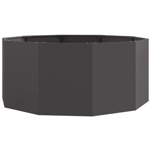 Fioriera-Vaso da Esterno-Contenitore per Piante Nero 120 x 120 x 50 cm Acciaio