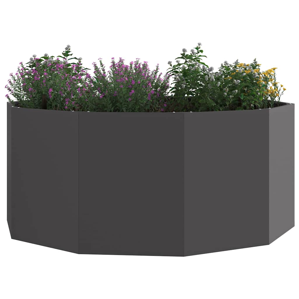 Fioriera-Vaso da Esterno-Contenitore per Piante Nero 120 x 120 x 50 cm Acciaio