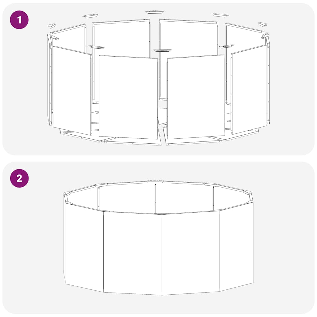 Fioriera-Vaso-Contenitore per Piante Antracite 120 x 120 x 50 cm Acciaio