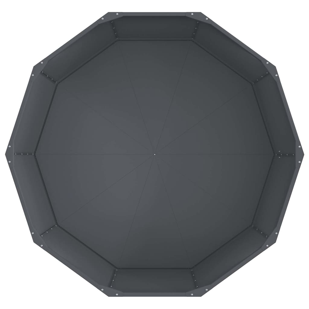 Fioriera-Vaso-Contenitore per Piante Antracite 120 x 120 x 50 cm Acciaio