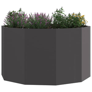 Fioriera-Vaso da Esterno-Contenitore per Piante Nero 90 x 90 x 50 cm Acciaio