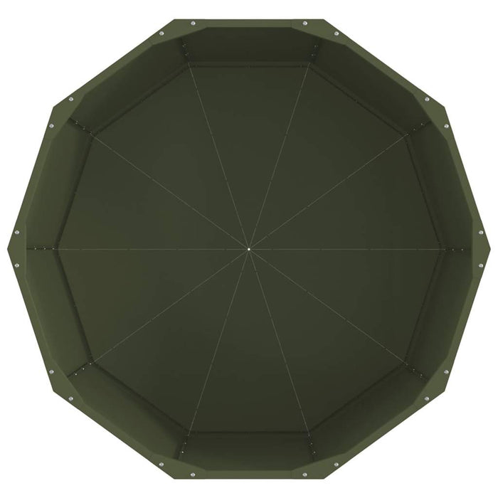 Fioriera-Vaso-Contenitore per Piante Verde oliva 90 x 90 x 50 cm Acciaio