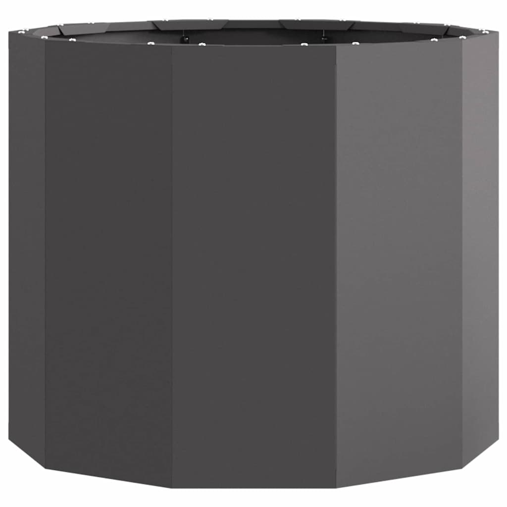 Fioriera-Vaso da Esterno-Contenitore per Piante Nero 60 x 60 x 50 cm Acciaio
