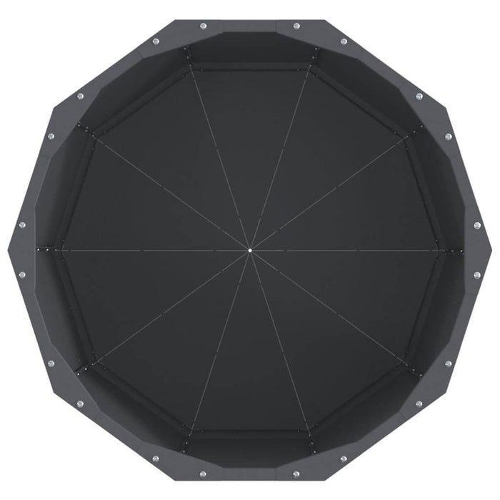 Fioriera-Vaso-Contenitore per Piante Antracite 60 x 60 x 50 cm Acciaio