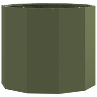Fioriera-Vaso-Contenitore per Piante Verde oliva 60 x 60 x 50 cm Acciaio