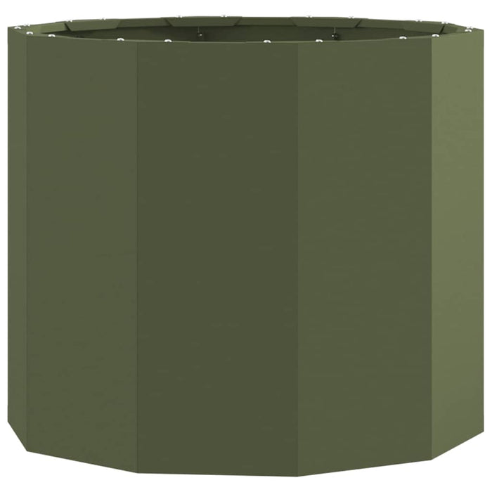 Fioriera-Vaso-Contenitore per Piante Verde oliva 60 x 60 x 50 cm Acciaio