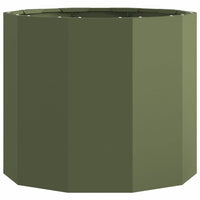 Fioriera-Vaso-Contenitore per Piante Verde oliva 60 x 60 x 50 cm Acciaio