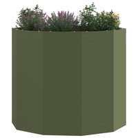 Fioriera-Vaso-Contenitore per Piante Verde oliva 60 x 60 x 50 cm Acciaio