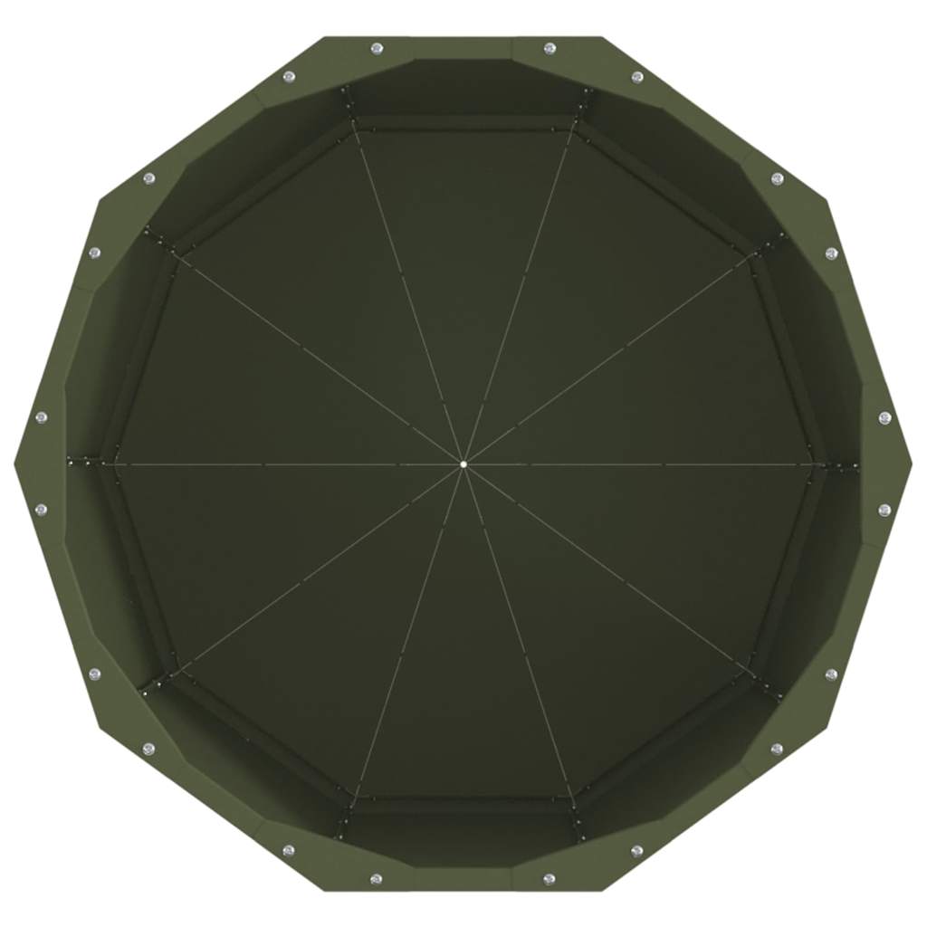 Fioriera-Vaso-Contenitore per Piante Verde oliva 60 x 60 x 50 cm Acciaio