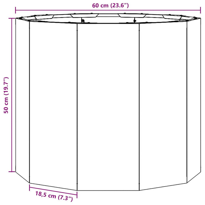 Fioriera Ruggine-Vaso-Contenitore per Piante 60 x 60 x 50 cm