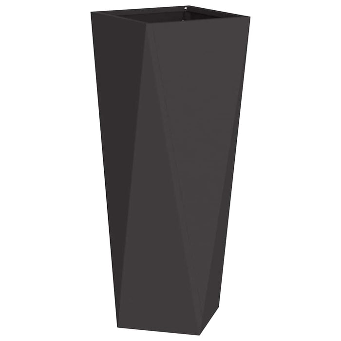Fioriera 2 pz-Set di 2 Vaso-Contenitore per Piante Nero 30 x 30 x 75 cm Acciaio