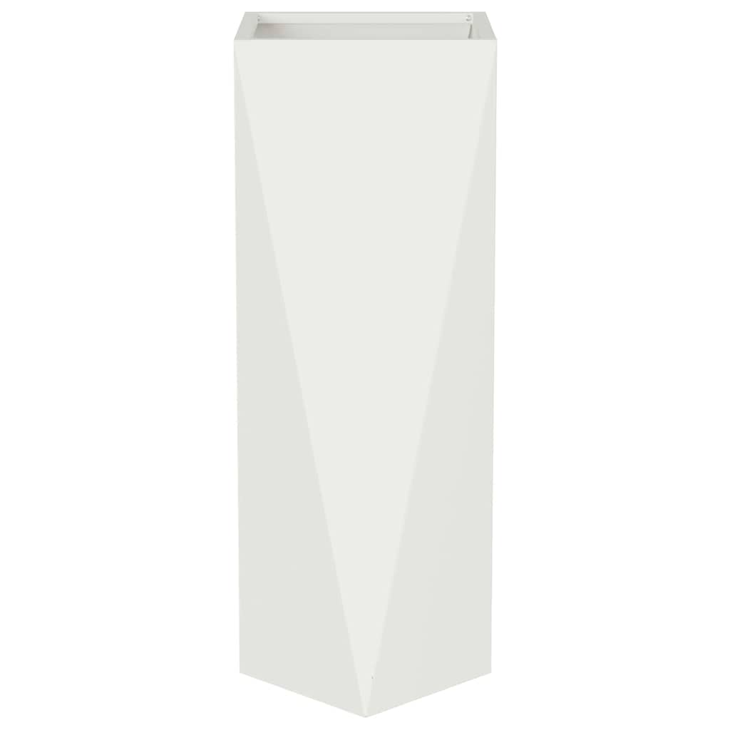 Fioriera 2 pz-Set di 2 Vaso-Contenitore per Piante Bianco 30 x 30 x 75 cm Acciaio