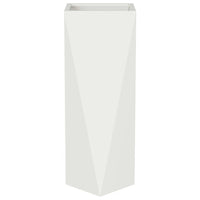 Fioriera 2 pz-Set di 2 Vaso-Contenitore per Piante Bianco 30 x 30 x 75 cm Acciaio