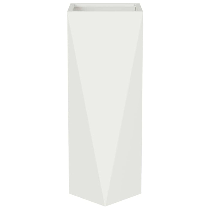 Fioriera 2 pz-Set di 2 Vaso-Contenitore per Piante Bianco 30 x 30 x 75 cm Acciaio