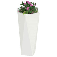 Fioriera 2 pz-Set di 2 Vaso-Contenitore per Piante Bianco 30 x 30 x 75 cm Acciaio
