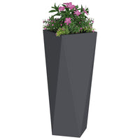 Fioriera 2 pz-Set di 2 Vaso-Contenitore per Piante Antracite 30 x 30 x 75 cm Acciaio