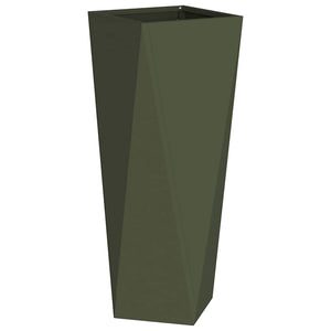 Fioriera-Vaso-Contenitore per Piante Verde oliva 30 x 30 x 75 cm Acciaio