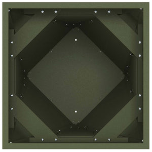 Fioriera 2 pcs Verde oliva 30 x 30 x 75 cm Acciaio 883773