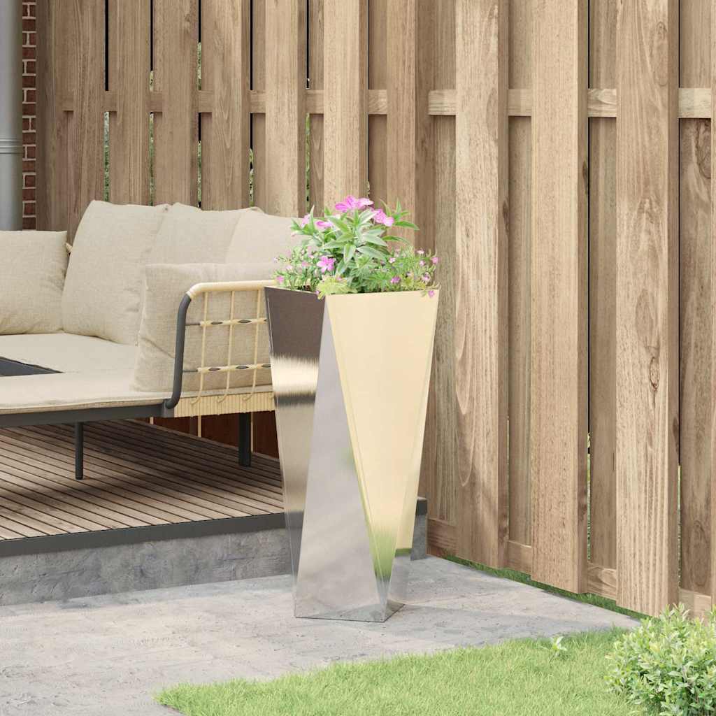 Fioriera Argento 30 x 30 x 75 cm Acciaio inossidabile 883774