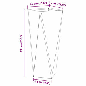 Fioriera Argento 30 x 30 x 75 cm Acciaio inossidabile 883774