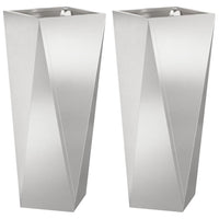 Fioriera 2 pcs Argento 30 x 30 x 75 cm Acciaio inossidabile 883775