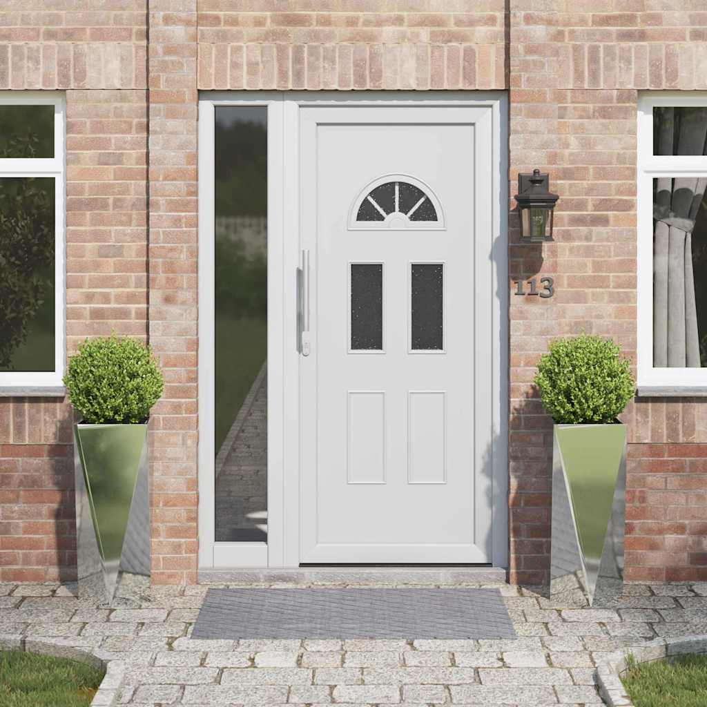 Fioriera 2 pz-Set di 2 Vaso-Contenitore per Piante Argento 30 x 30 x 75 cm Acciaio zincato