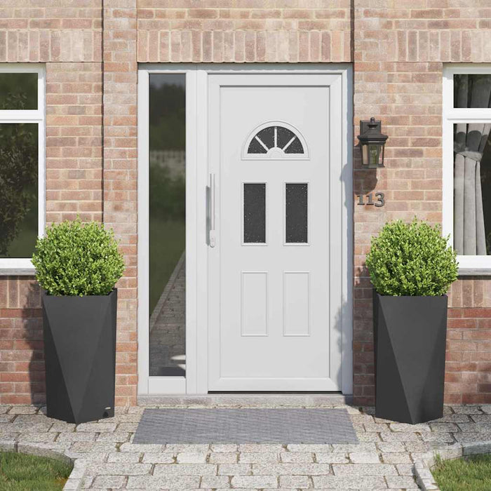 Fioriera 2 pz-Set di 2 Vaso-Contenitore per Piante Nero 40 x 40 x 75 cm Acciaio